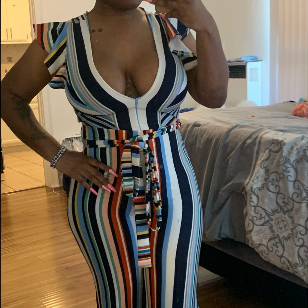Striped jumpsuit